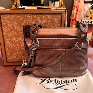 NIB! Brighton Metallic Brown Crossbody Bag